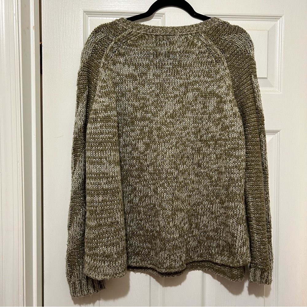 Wooden Ships Chevron Knit Sweater Mohair Wool Blend Fall Thanksgiving Cozy M/L - Picture 8 of 9